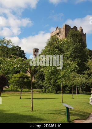 Blarney Castle in Irland. Erhalten Sie das Geschenk von gab durch Küssen der Blarney Stein. Ein Iren muss gesehen werden, wenn man auf der Emerald Isle ist. Stockfoto