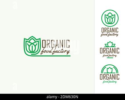 Vorlage für organisches Logo. Vektor-Element für Ihr Design, Identität, Unternehmen, Shop. Bio-Lebensmittel-Etiketten und -Elemente Stock Vektor