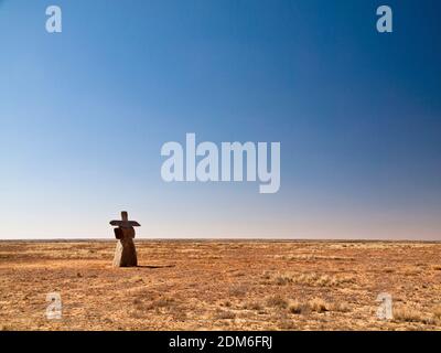 'Not-the-Marree man' oder manchmal auch als 'Outback man' in der Wüste bei Marree, Südaustralien, bekannt Stockfoto