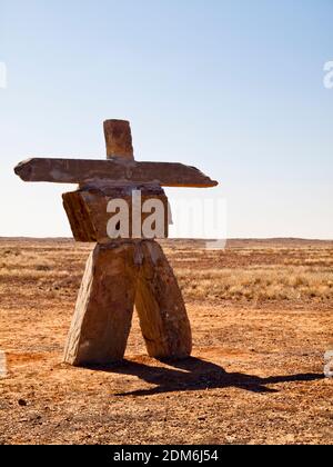 'Not-the-Marree man' oder manchmal auch als 'Outback man' in der Wüste bei Marree, Südaustralien, bekannt Stockfoto