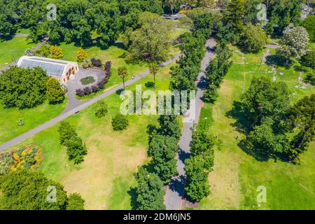 Das Gewächshaus des Konservatoriums in Fitzroy Gardens in Melbourne, Australien Stockfoto