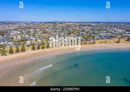 Blick auf einen Strand in Torquay, Australien Stockfoto