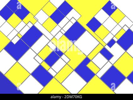 Abstract Papier Hintergrund Geometrie Design für Dekoration in blau und Gelb Stockfoto