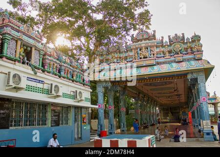 Chennai, India - October 27, 2018: Interior of Arulmigu Kapaleeswarar Temple an ancient Hindu architecture temple located in South India Stock Photo