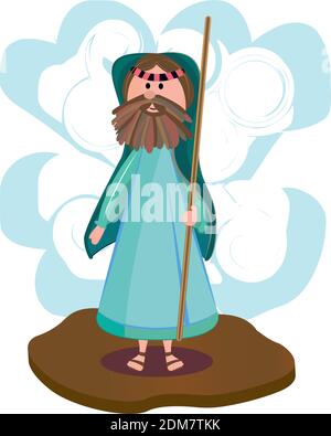 Karikatur eines Schafhirten Stock Vektor