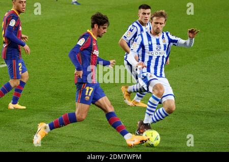 Camp Nou, Barcelona, Katalonien, Spanien. Dezember 2020. La Liga Football, Barcelona Versus Real Sociedad; Trincao von Barca schneidet in die Box Kredit: Action Plus Sports/Alamy Live News Stockfoto