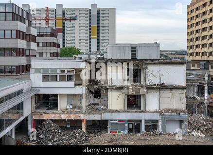 Abriss EINES Einkaufszentrums in Berlin Reinickendorf, Maerkisches Viertel Stockfoto