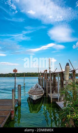 Fischerboot Auf Der Havel Bei Werder In Brandenburg Stockfoto