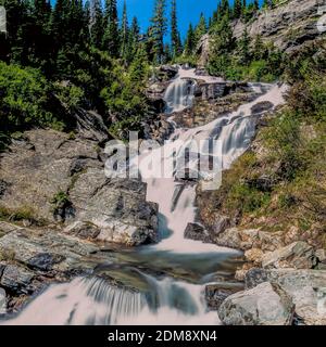 Wasserfall auf leigh Creek in der Cabinet Mountains Wildnis bei libby, montana Stockfoto