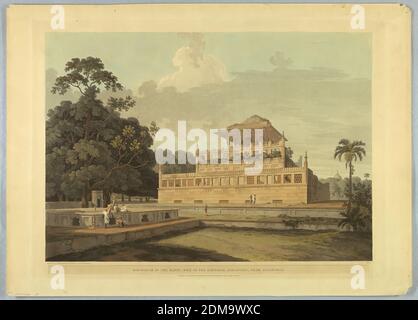 Mausoleum des Ranee, Ehefrau des Kaisers Jehangire, bei Allahabad, aus 'Oriental Scenery: Twenty Four Views in Hindoostan', Thomas Daniell, britisch, 1749 - 1840, farbiges Aquatinta auf Papier, London, England, 1795-1803, Print Stockfoto