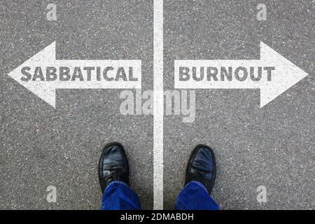 Sabbatical Burnout Stress, Erholung in Arbeit Gesundheit Business Konzept Problem Gesundheit Stockfoto