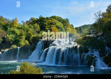 Skradinski buk, Krka Wasserfälle im Nationalpark Krka, Kroatien Stockfoto