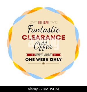 Fantastisches Sonderangebot. Verkaufsabzeichen mit Typografie-Design. Stock Vektor