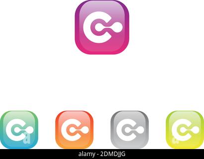 Technologie Design Buchstabe C Symbol für mobile APP. Kurvendesign Buchstabe C. Vektordarstellung EPS.8 EPS.10 Stock Vektor