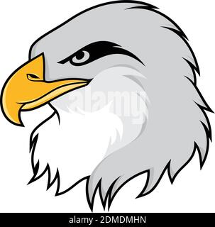 Abbildung des Adlerkopfes isoliert auf weißem Hintergrund. Abstraktes Konzeptdesign. Vektorgrafik EPS.8 EPS.10 Stock Vektor