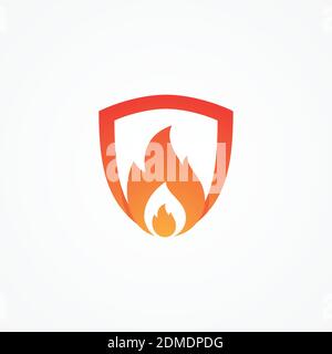 Abstraktes Feuer Symbol Konzept Design geformt Schild Emblem. Kreatives Design Feuer mit oranger Farbe. Vektorgrafik EPS.8 EPS.10 Stock Vektor