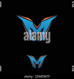 Geometrischer Buchstabe M Vektor-Design für Spiele, Roboter, IT und etc. M Brief-Konzept für mobile oder Computer-Anwendung. Vektorgrafik Stock Vektor