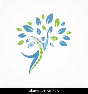Abstrakter Vektor für Healthcare Design-Konzept mit Menschen Baum. Symbol für medizinische Versorgung. Vektorgrafik EPS.8 EPS.10 Stock Vektor