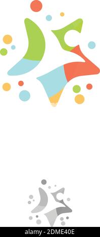 Buntes Logo für Gesundheit Mensch im flachen Stil Design. Menschliches Zeichen Logo Zeichen. Vektorgrafik EPS.8 EPS.10 Stock Vektor