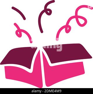 Vector offene Geschenkbox mit Überraschungsband isoliert auf weißem Hintergrund für aktuelle Illustration. Vektorgrafik EPS.8 EPS.10 Stock Vektor