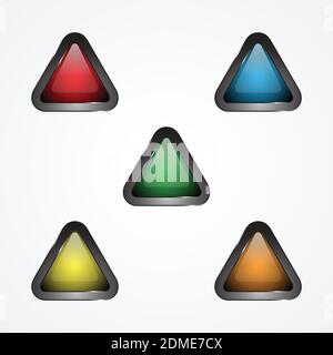 Design vector triangle button for web icon. Web shiny buttons. Vector illustration EPS.8 EPS.10 Stock Vektor