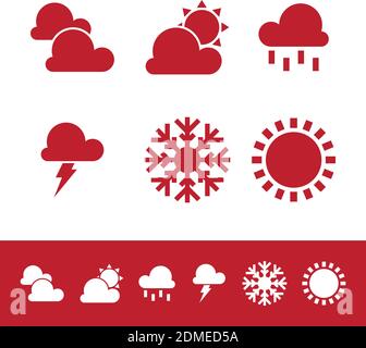 Flat design vector weather icons design elements. Color flat icon style. Vector illustration EPS.8 EPS.10 Stock Vector