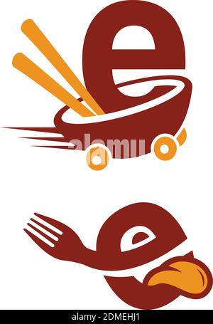 Food Restaurant Logo Vektor. Cartoon-Logo hungrig. Vektorgrafik EPS.8 EPS.10 Stock Vektor