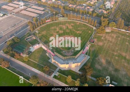A general view of the baseball field on the Buchanan High School campus, Saturday, Oct. 31, 2020, in Clovis, Calif. Stockfoto