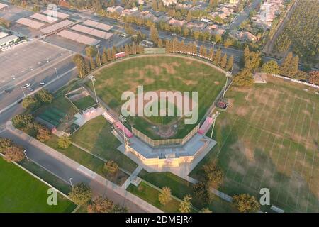 A general view of the baseball field on the Buchanan High School campus, Saturday, Oct. 31, 2020, in Clovis, Calif. Stockfoto
