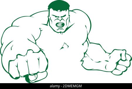 Vektor-Design-Hulk. Superhelden. Vektorgrafik, EPS 10 Stock Vektor