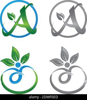 Natur Leben Logo für Gesundheit Unternehmen Icon-Konzept. Kreisblatt Logo Konzept Design. Kreatives Kreis Logo Konzept Design. Vektorgrafik EPS.8 EPS. Stock Vektor