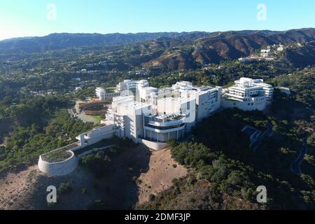Eine Luftaufnahme des Getty Center, Dienstag, 15. Dezember 2020, in Los Angeles. Stockfoto