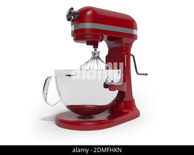 Mechanischer Mixer für die Küche 3d-Rendering auf weißem Hintergrund Mit Schatten Stockfoto
