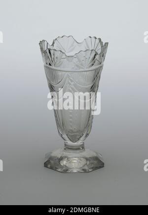 Süßfleischglas, Glas, Irland, ca. 1800–20, Glaswaren, Dekorative Künste, Sweetmeat-Glas Stockfoto