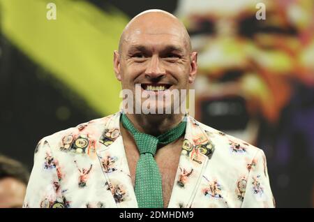 Dateifoto vom 23.02.2020 von Tyson Fury während der Pressekonferenz nach dem Kampf im MGM Grand, Las Vegas. Stockfoto