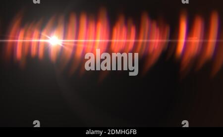 Abstrakte dicke lens flare Licht über schwarzen Hintergrund Stockfoto