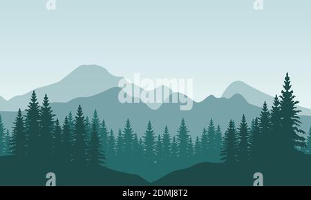 Beauty scenery in the countryside of soothing. City vector illustration Stock Vector