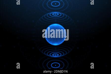 Abstrakter digitaler globaler Technologiehintergrund. Stockfoto