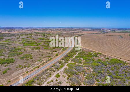 Straße durch das Hinterland von Western Australia Stockfoto
