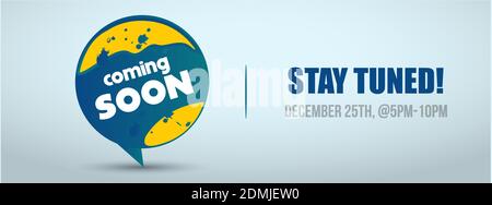 Demnächst Ankündigung facebook Cover, bleiben Sie dran facebook Cover. Ankündigung Banner für neue Startup-Website Stock Vektor