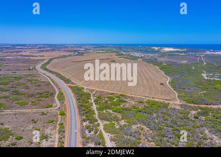 Straße durch das Hinterland von Western Australia Stockfoto