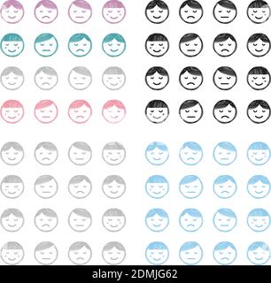 Face Emotions Icon Set. Design Element Illustration Stock Vektor