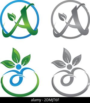 Natur Leben Logo für Gesundheit Unternehmen Icon-Konzept. Kreisblatt Logo Konzept Design. Kreatives Kreis Logo Konzept Design. Vektorgrafik EPS.8 EPS. Stock Vektor