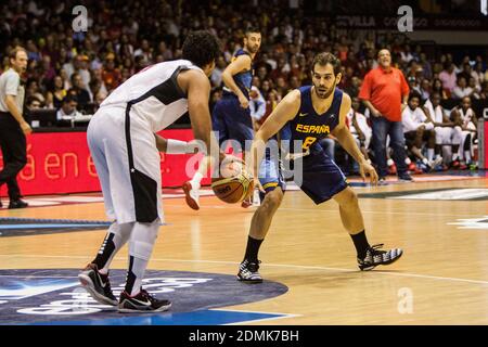 Jose Manuel Calderon, Spieler von Spanien, während des Freundschaftsspiels gegen Angola im städtischen Sportpalast von San Pablo am 10. August 2014 in Sevilla, Spanien Stockfoto