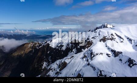 Schneebedeckte Berge in Neuseeland Stockfoto