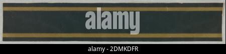 Bordüre, Blockdruck auf Papier, schwarzer Rand mit zwei goldenen Linien., Frankreich, 1835–1900, Wandverkleidungen, Bordüre Stockfoto