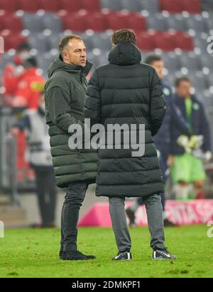 Munich, Germany. 16th Dec, 2020. Trainer Hansi, Hans-Dieter FLICK (FCB), team manager, headcoach, coach,  Oliver GLASNER, WOB coach,   in the match FC BAYERN MUENCHEN - VFL WOLFSBURG 2-1 1.German Football League on December 16, 2020 in Munich, Germany.  Season 2020/2021, matchday 12, 1. Credit: Peter Schatz/Alamy Live News Stock Photo