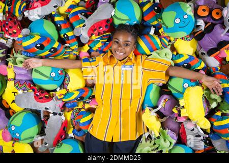 EDITORIAL USE ONLY Kira, seven, tries out some of the toys available in store at IKEA, Tottenham as the retailer announces its search for their first Chief Play Officer. Stock Photo