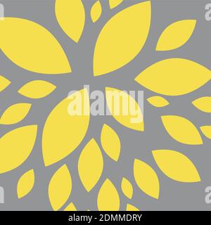 Vektor Floral Hintergrund mit Blättern. 2021, Illuminating und Ultimate grau Pantone Farbe des Jahres Stock Vektor