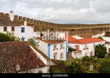 Obidos, Portugal - 13 December 2020: view of the picturesque village of Obidos in central Portugal Stock Photo